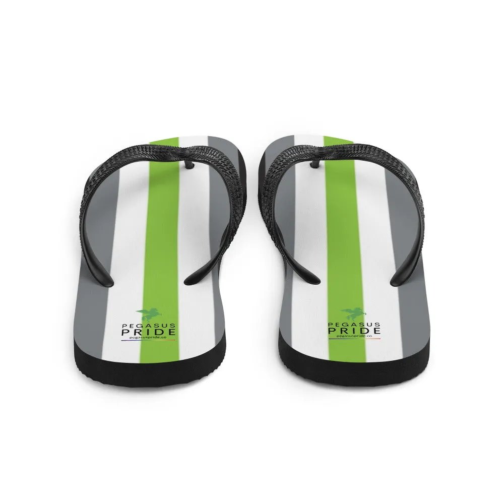 Agender Pride Flag Flip-Flop Sandals
