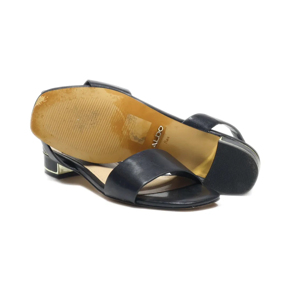 Aldo Mid-Heel Sandals Leather Black Colour For Women