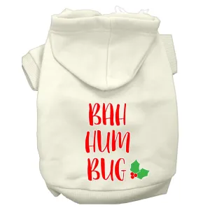 Bah Humbug Screen Print Dog Hoodie Cream Xxl