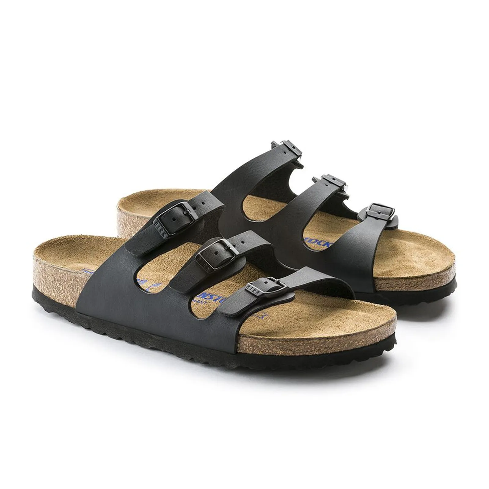 Birkenstock Florida Soft Footbed Slide Sandal (Women) - Black Birko-Flor