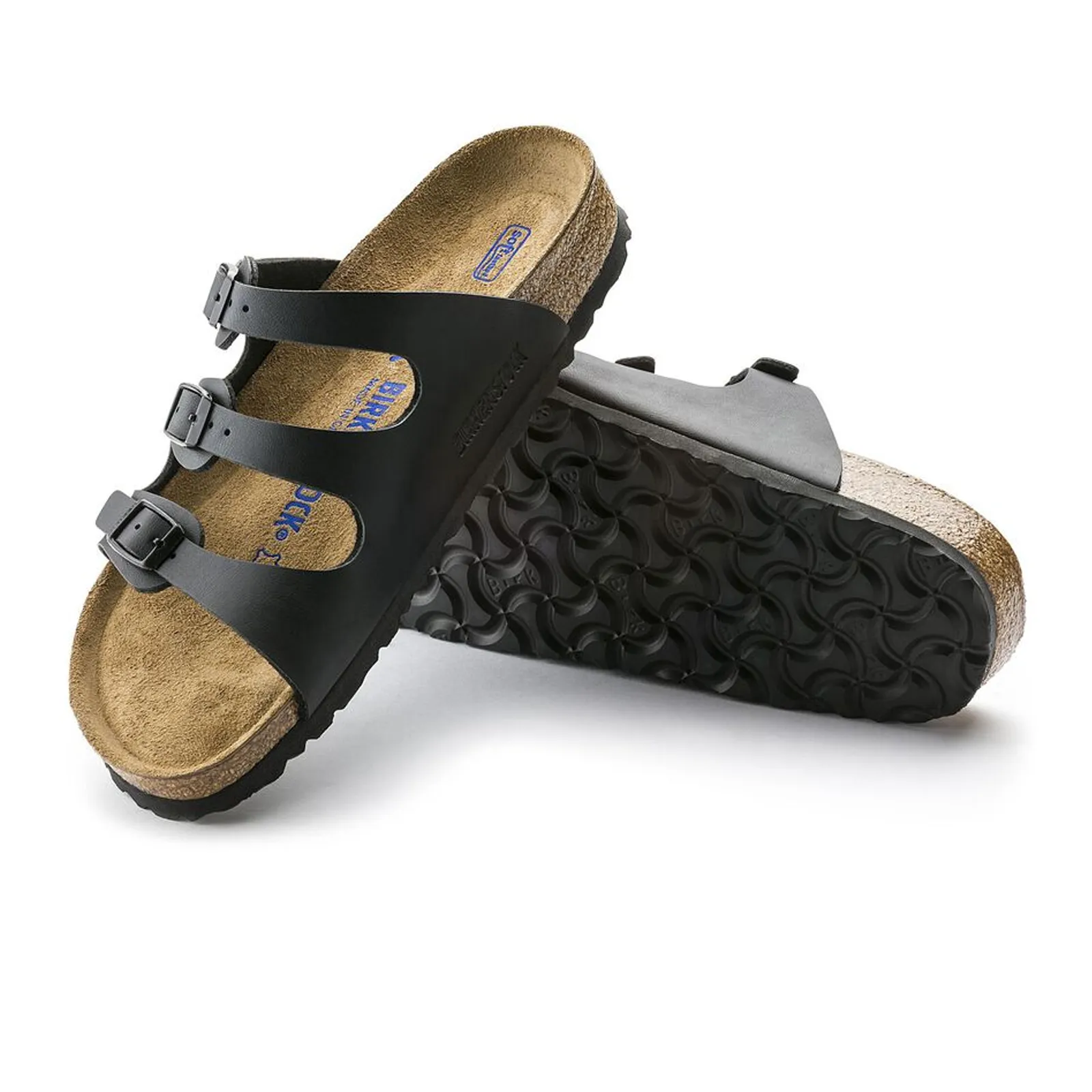 Birkenstock Florida Soft Footbed Slide Sandal (Women) - Black Birko-Flor