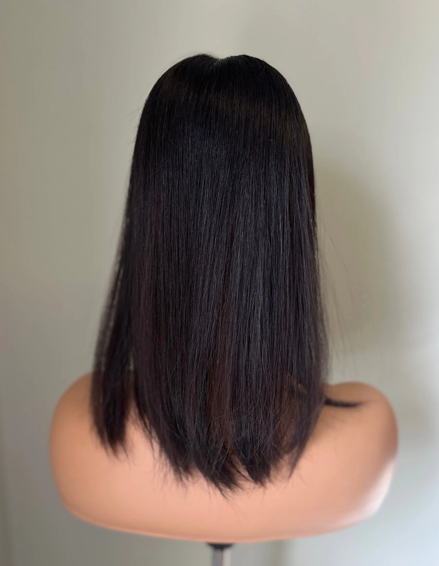 Her Hair My Head | NAOMI | Mini Super Flat topper | 3x5" base | Fully hand-tied lace top | 14" length