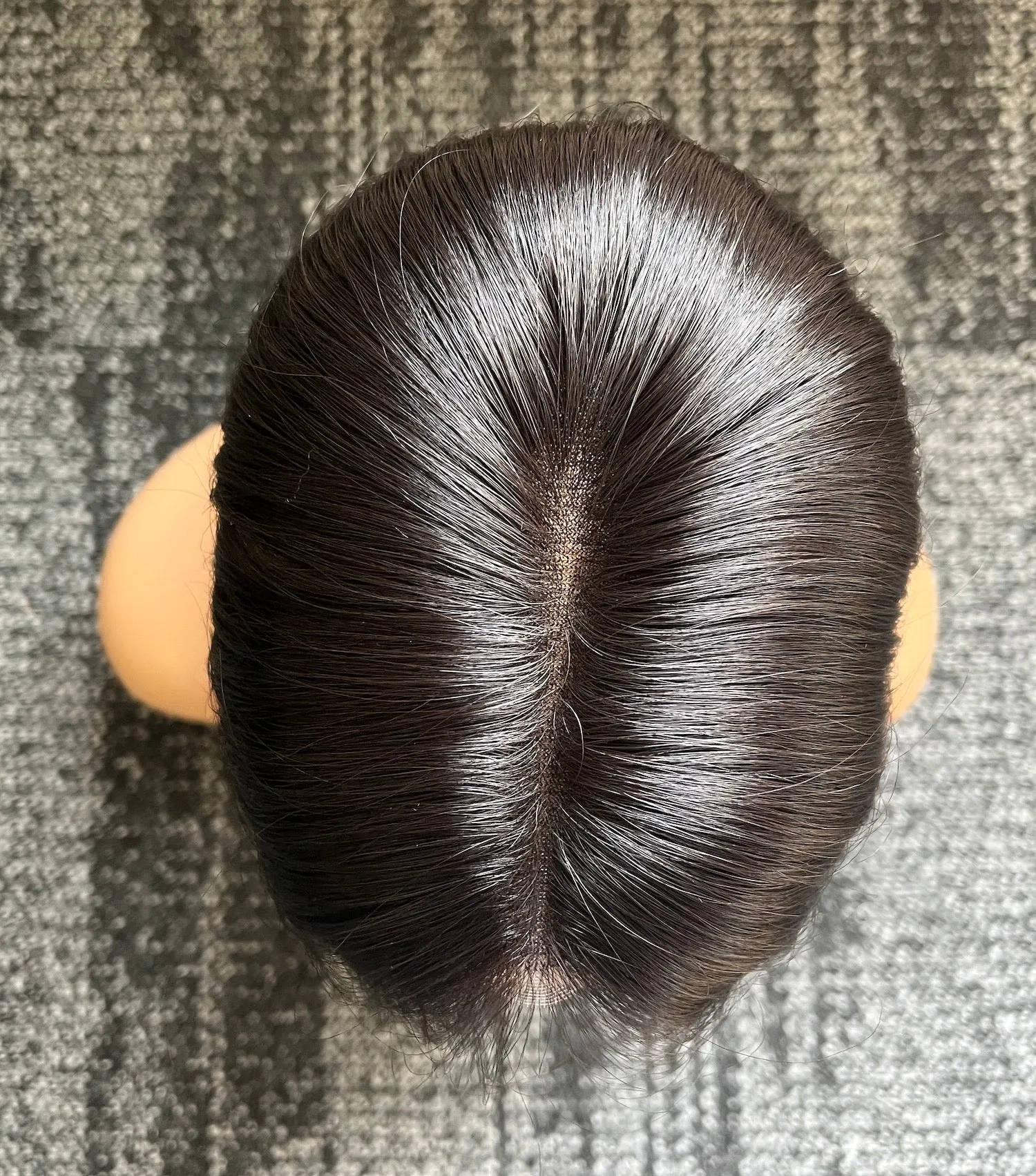 Her Hair My Head | NAOMI | Mini Super Flat topper | 3x5" base | Fully hand-tied lace top | 14" length