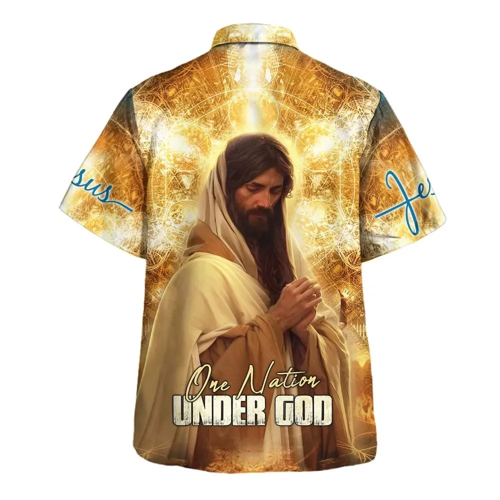 One Nation Under God Hawaiian Shirt - Jesus Pray Hawaiian Shirts For Men & Women - Christian Hawaiian Shirt - Hawaiian Summer Shirts