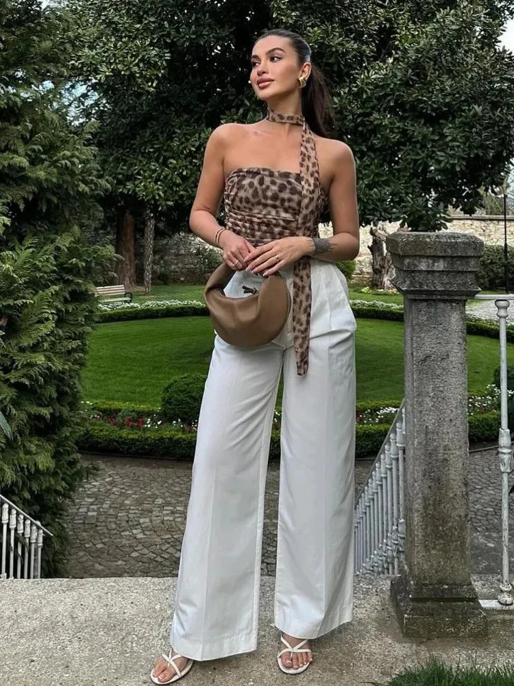 Sexy Printed Silk Screen Tube Top Skirt Suit Women Slim Sleeve Lace Tops High Waist Skirts Sets Female New Lady Party Suits