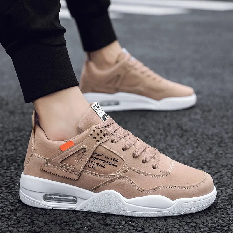 Solid Color Lace-up Casual Sneakers
