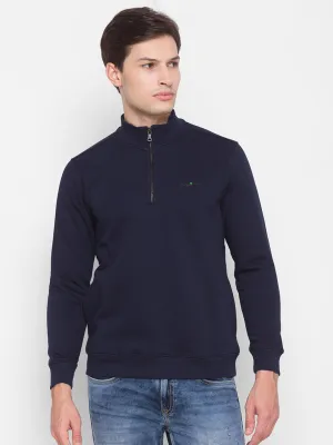 Spykar Blue Cotton Sweatshirt For Men