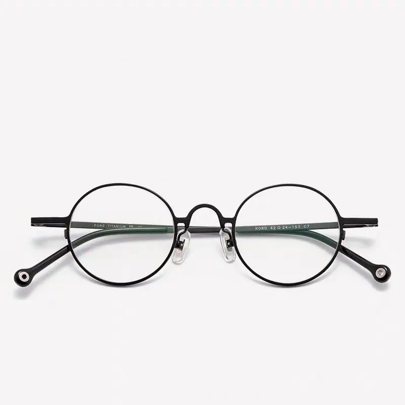 Unisex Full Rim Round Titanium Frame Eyeglasses Zmk080