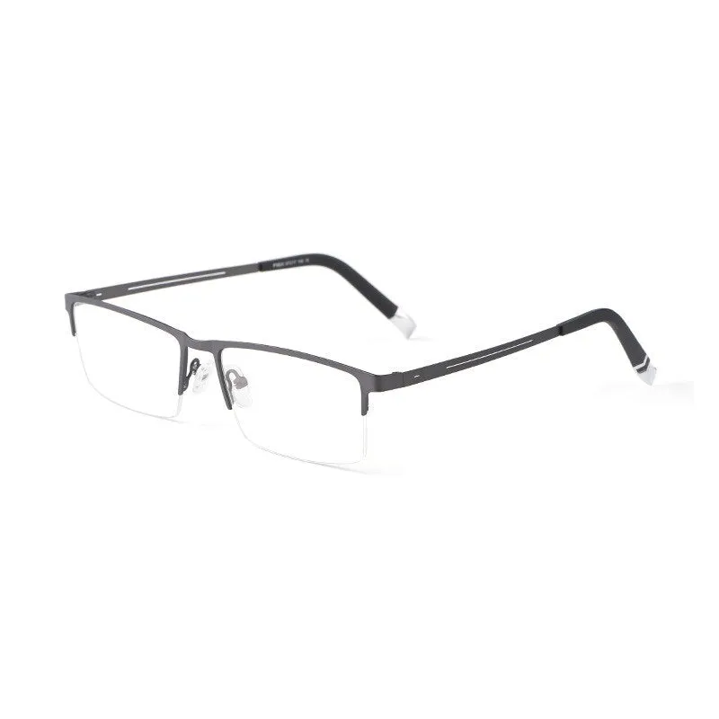 Yimaruili Unisex Semi Rim Alloy Frame Eyeglasses P8825
